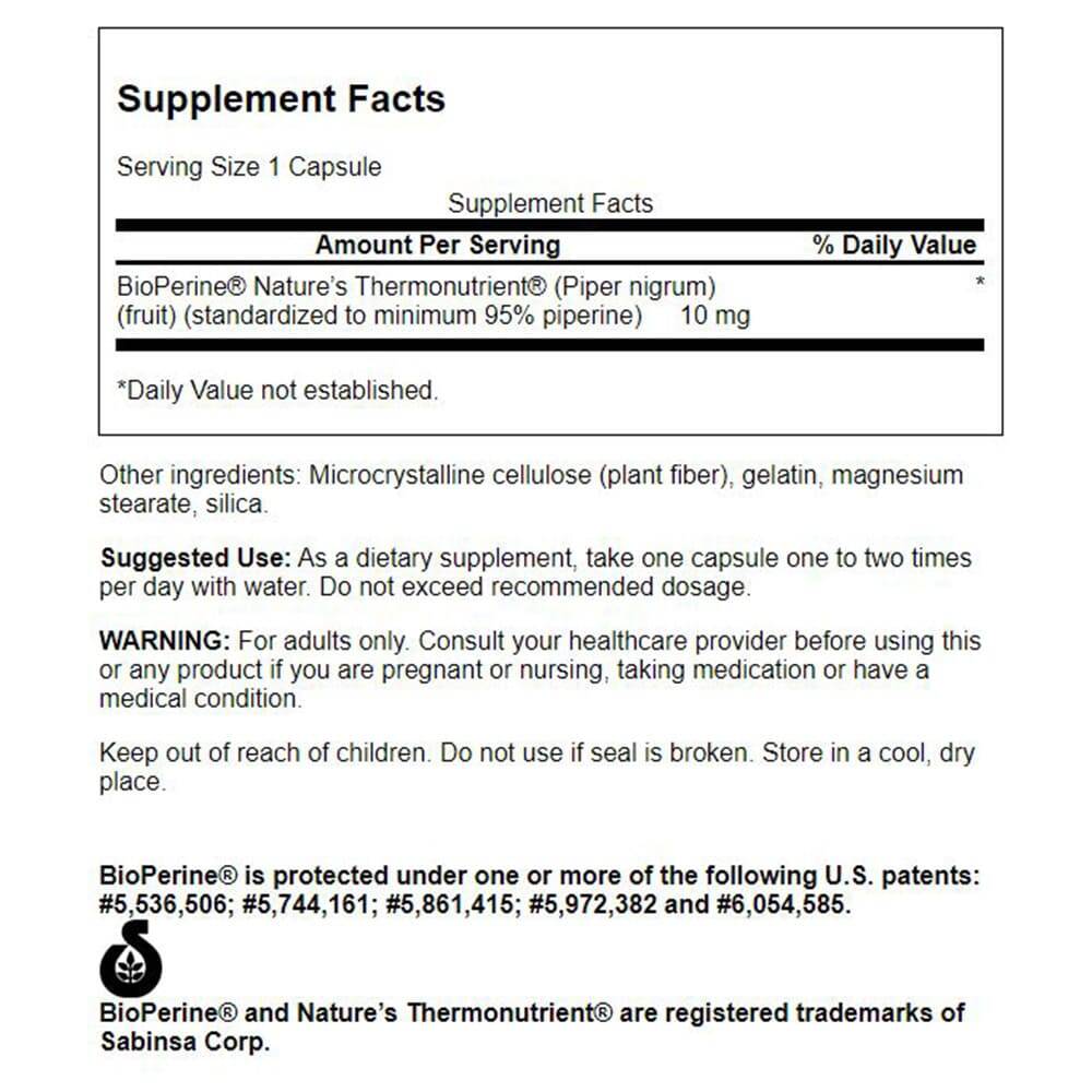 Bioperine, 10mg – 60 kapslar - Bild 3