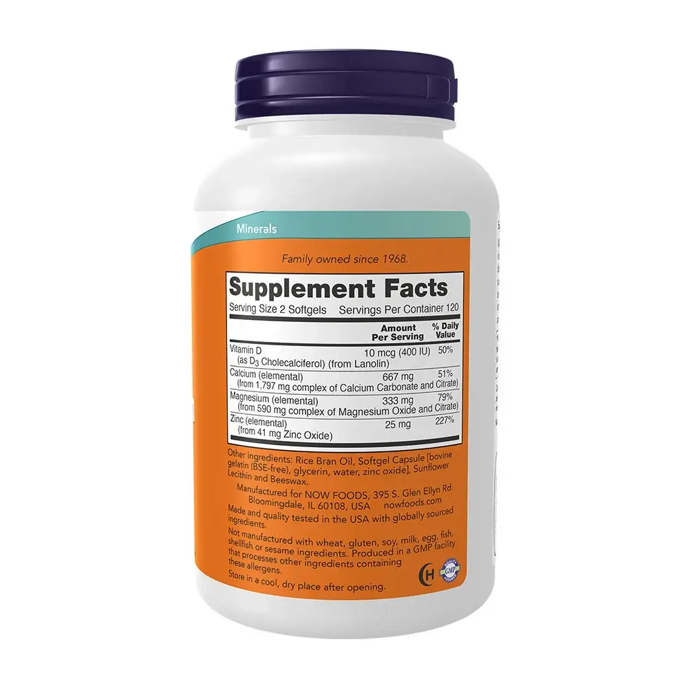Calcium & Magnesium with Vit D and Zinc – 240 mjukkapslар - Bild 2