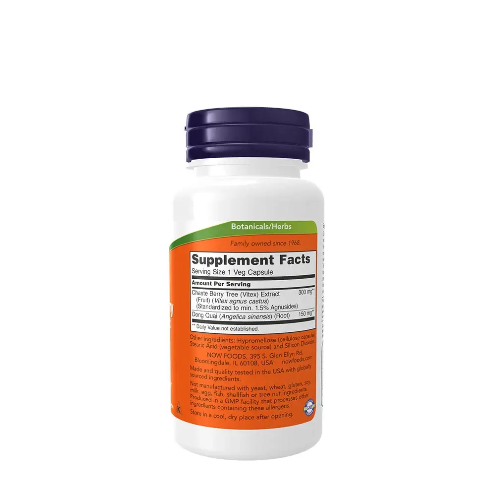 Chaste Berry Vitex Extract 300 mg - NOW Foods - 90 vegetariska kapslar - Bild 2