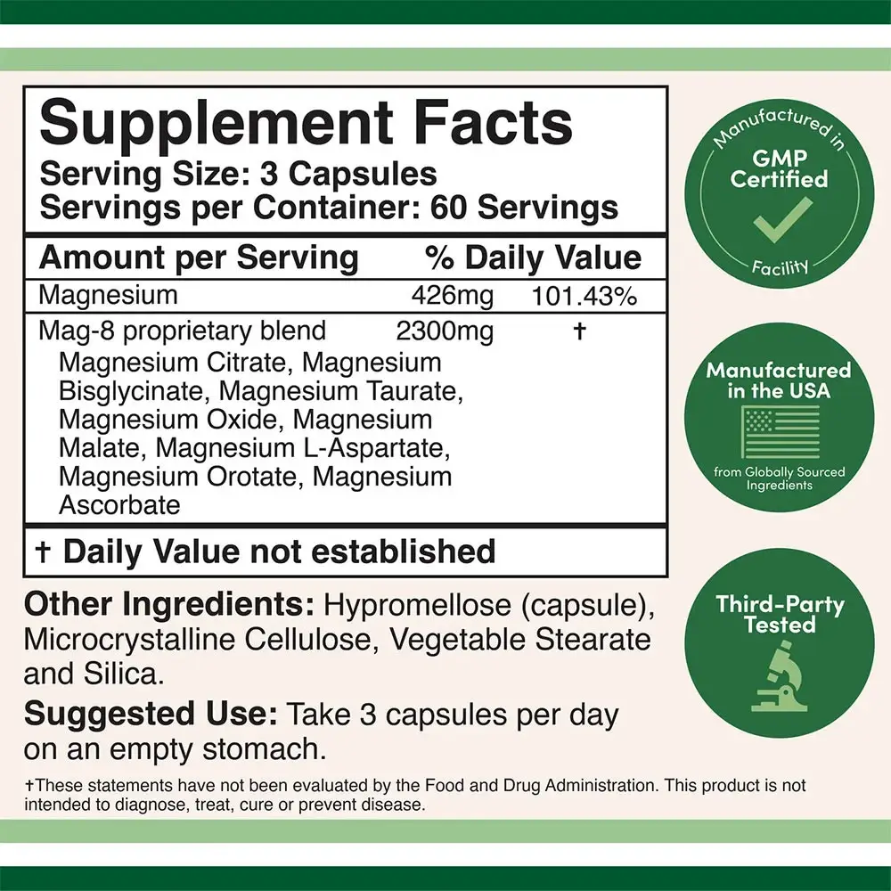 Double Wood Supplements Magnesium Complex (180 kapslar) - Bild 2