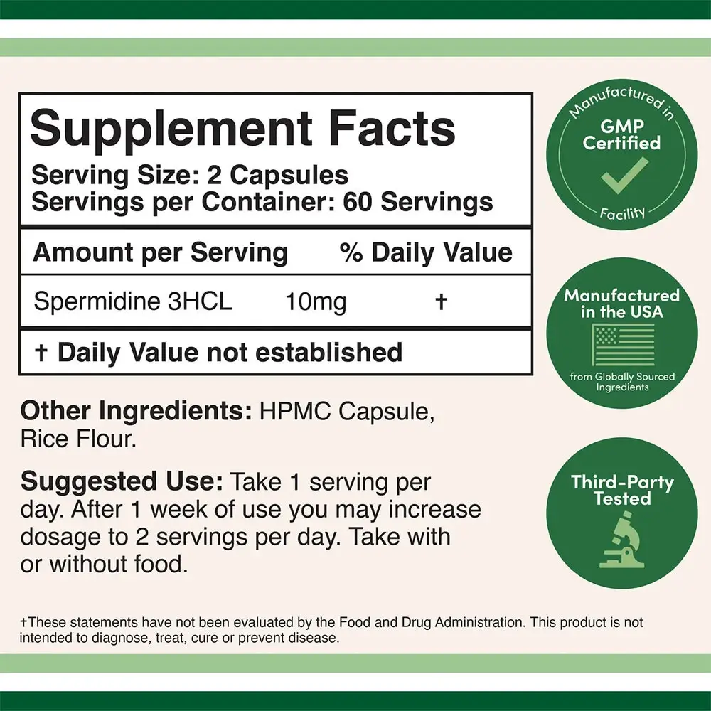 Double Wood Supplements Spermidine (120 kapslar) - Bild 2