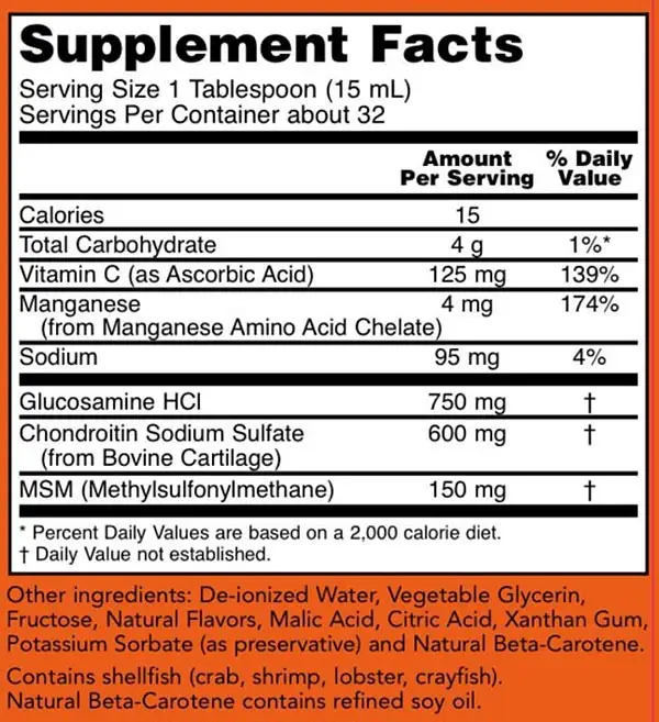 Glucosamine & Chondroitin with MSM Liquid – 473ml - Bild 2