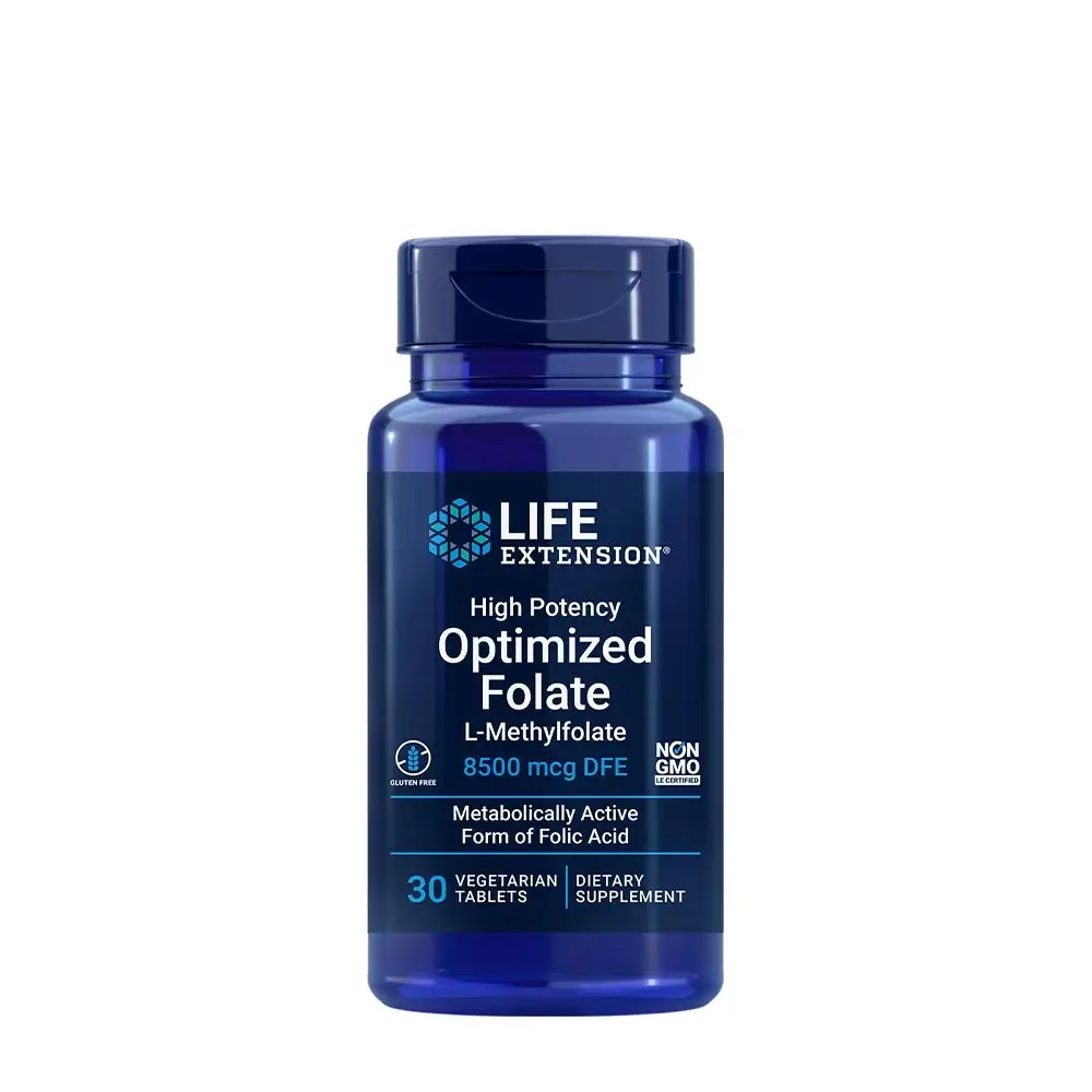 Högpotent, optimerat folat – 30 vegetariska tabletter – Nuvalia