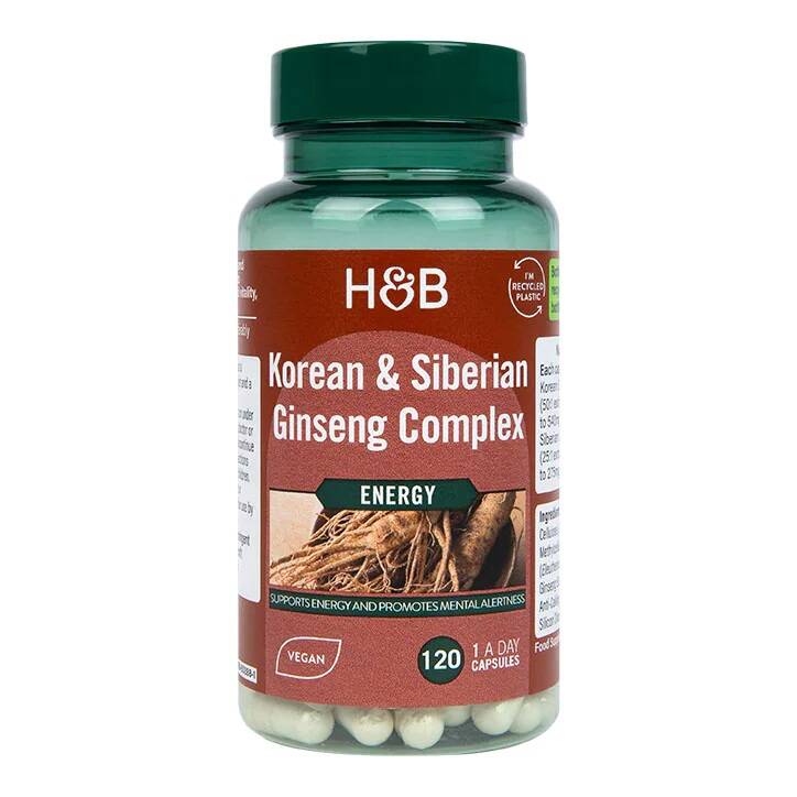 Komplex med koreansk och sibirisk ginseng – 120 vcaps – Nuvalia