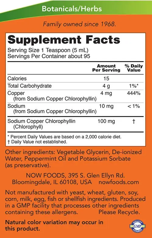 Liquid Chlorophyll - NOW Foods - 16 fl oz (473 ml) - Bild 2