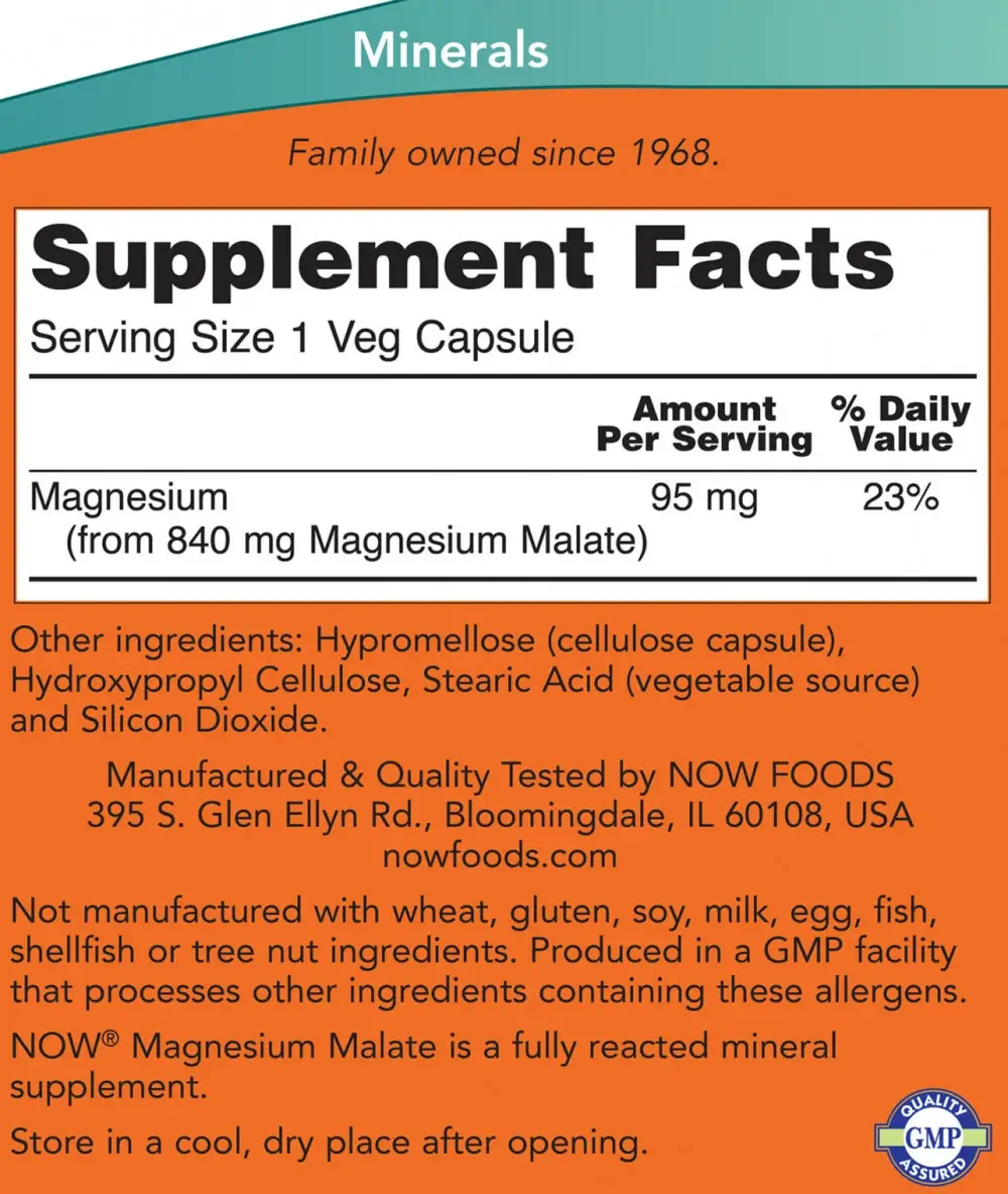 Magnesium Malate Kapslar – 180 vcaps - Bild 2