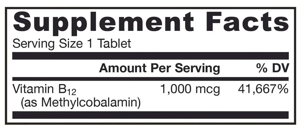 1000 mcg (citron) – 100 veganska tuggtabletter – Nuvalia