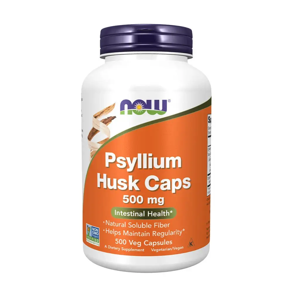 NOW Psylliumskal 500 mg (500 vegetabiliska kapslar) – Nuvalia