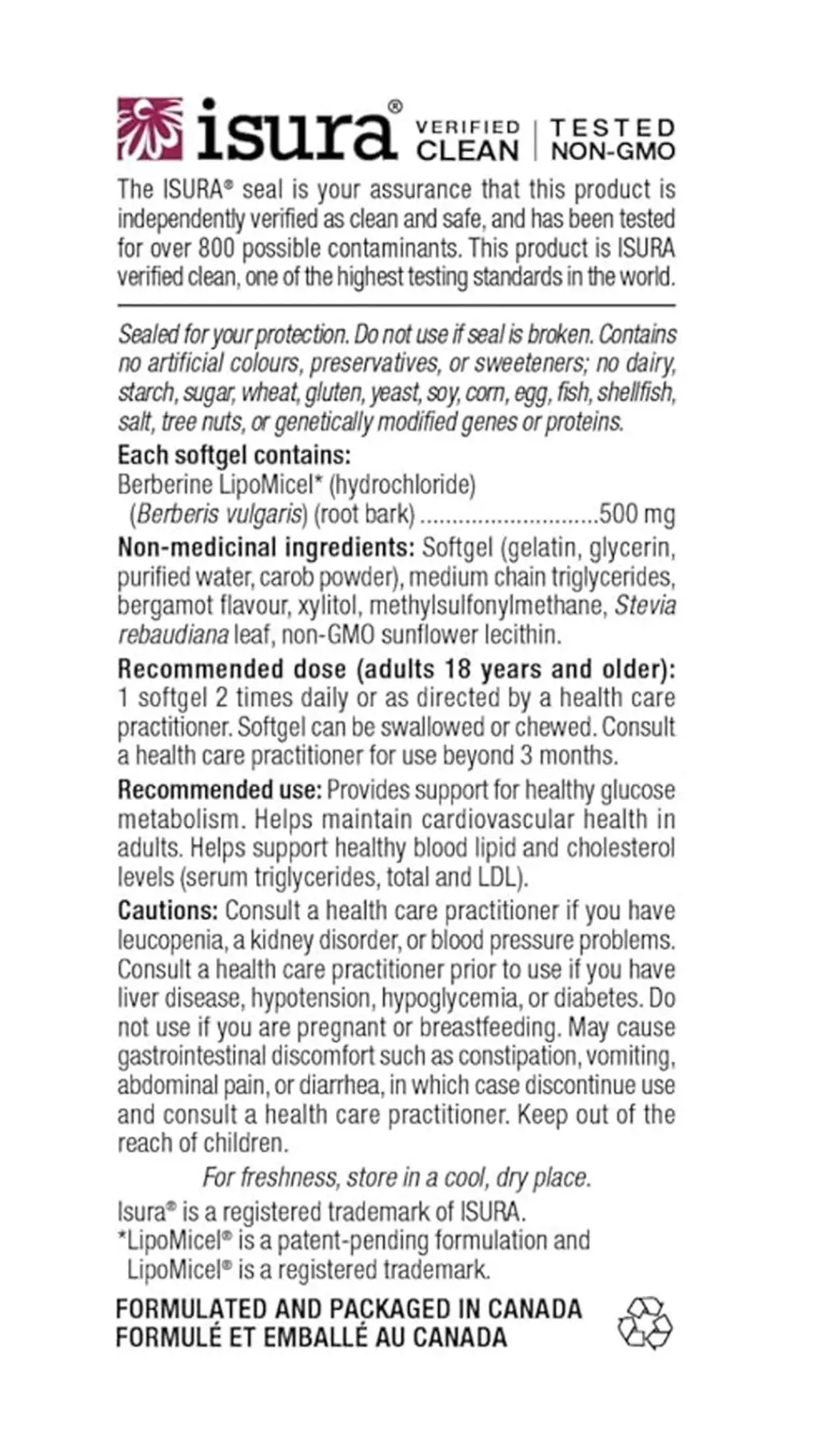 Natural Factors Berberine LipoMicel Matrix (60 Mjuka kapslar) - Bild 2
