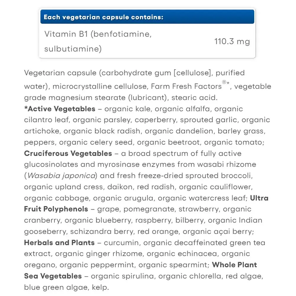 Natural Factors BioCoenzymated Benfotiamine • B1 plus Sulbutiamine (60 Kapslar) - Bild 2