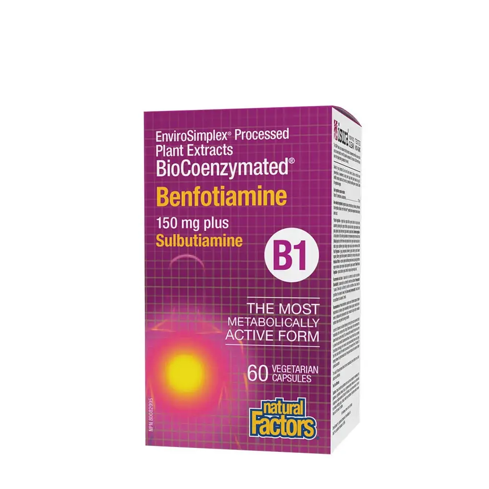 Natural Factors BioCoenzymated Benfotiamin • B1 plus Sulbutiamin (60 kapslar) – Nuvalia