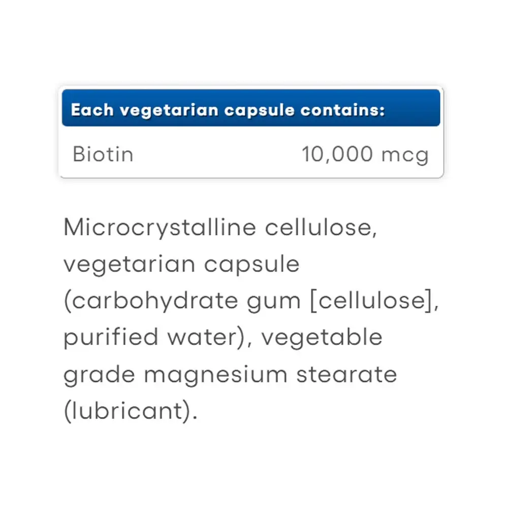 Natural Factors Biotin Extra Strength 10 000 mcg (60 Kapslar) - Bild 5