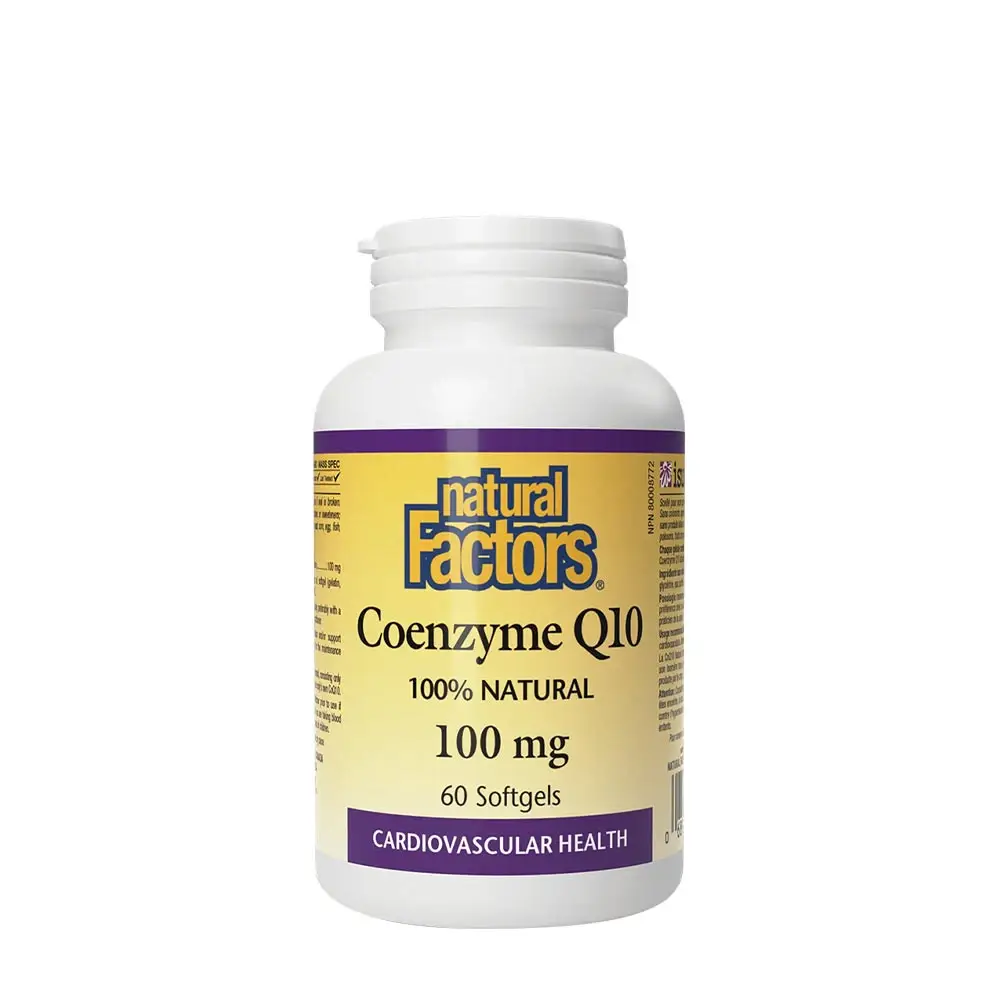 Natural Factors Koenzym Q10 100 % Natural 100 mg (60 mjuka kapslar) – Nuvalia