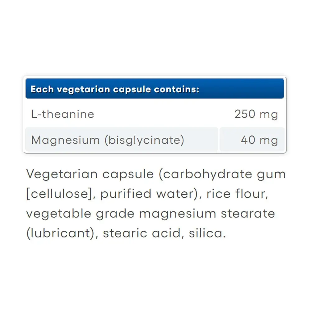 Natural Factors Magnesium Bisglycinate 100 plus L-Theanine 250 mg (90 kapslar) - Bild 2