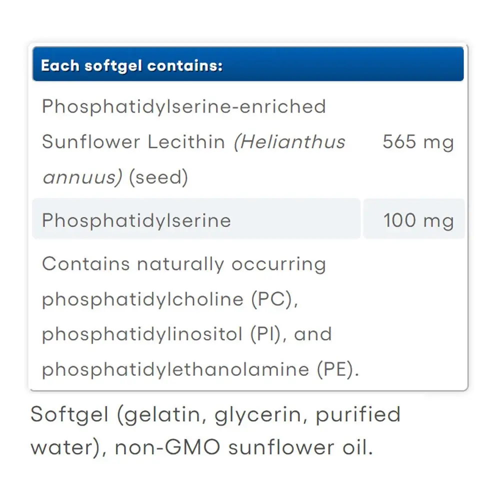 Natural Factors PS PHOSPHATIDYLSERINE 100 MG (60 Mjuka kapslar) - Bild 5