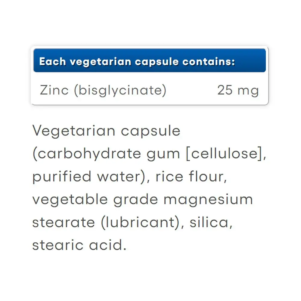 Natural Factors Zinc Bisglycinate 25 mg – 120 kapslar - Bild 2