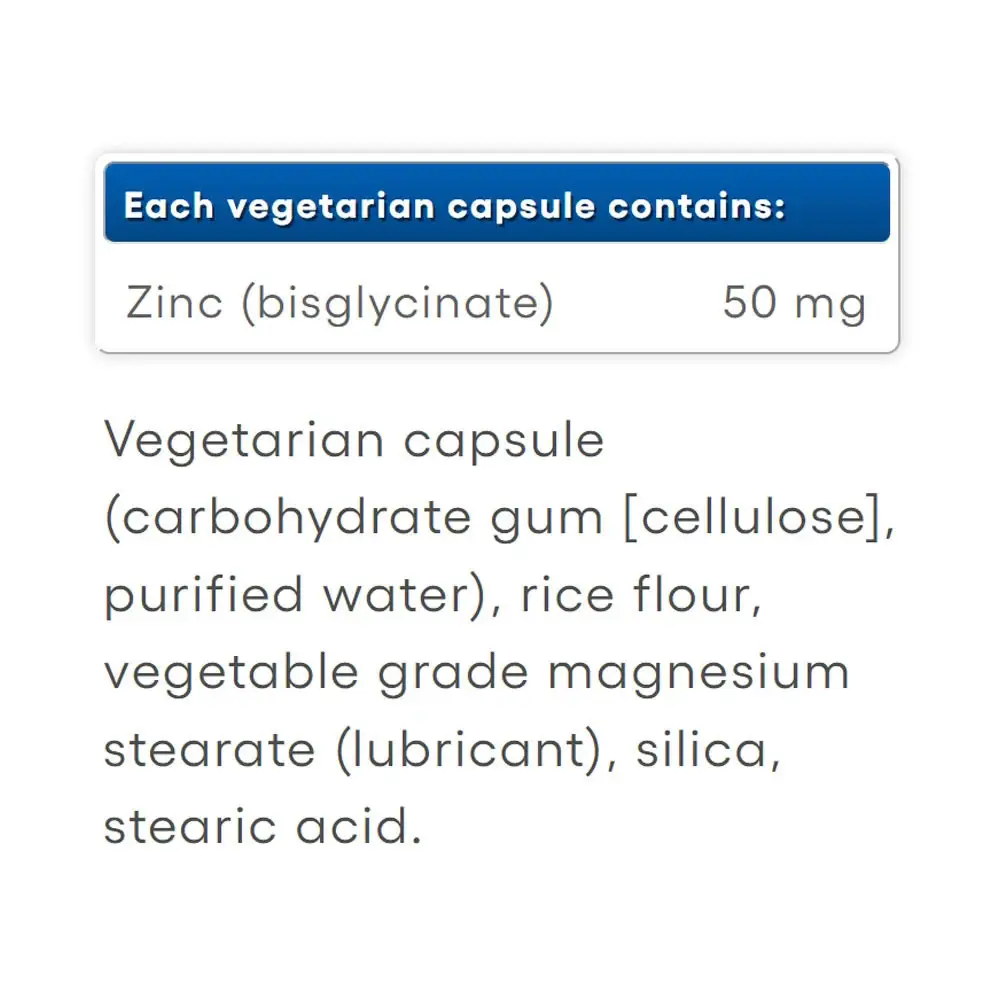 Natural Factors Zinc Bisglycinate 50 mg – 120 Kapslar - Bild 2