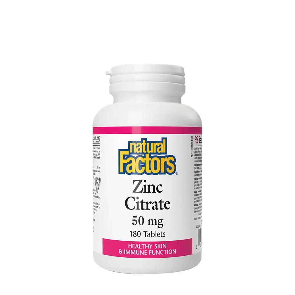 Natural Factors Zinkcitrat 50 mg (180 tabletter) – Nuvalia