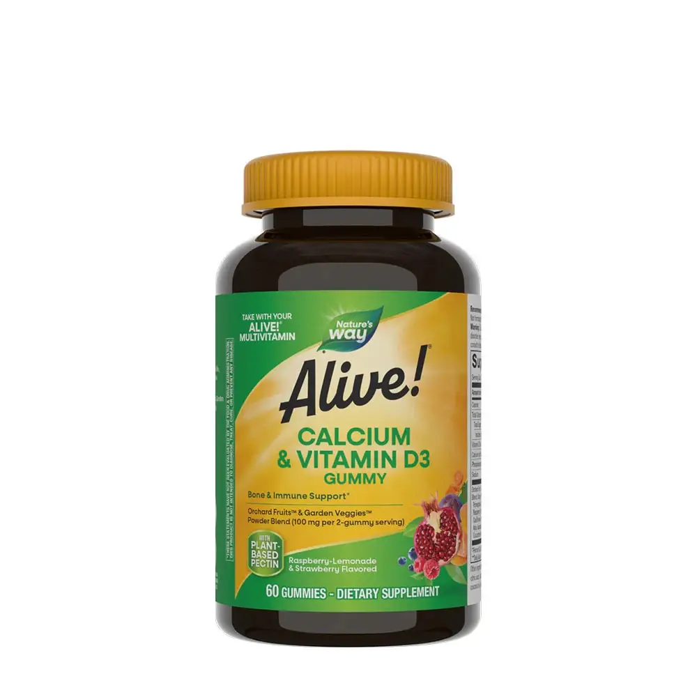 Natures Way Alive!® Kalcium + D3-gummibonbons (60 stycken) – Nuvalia