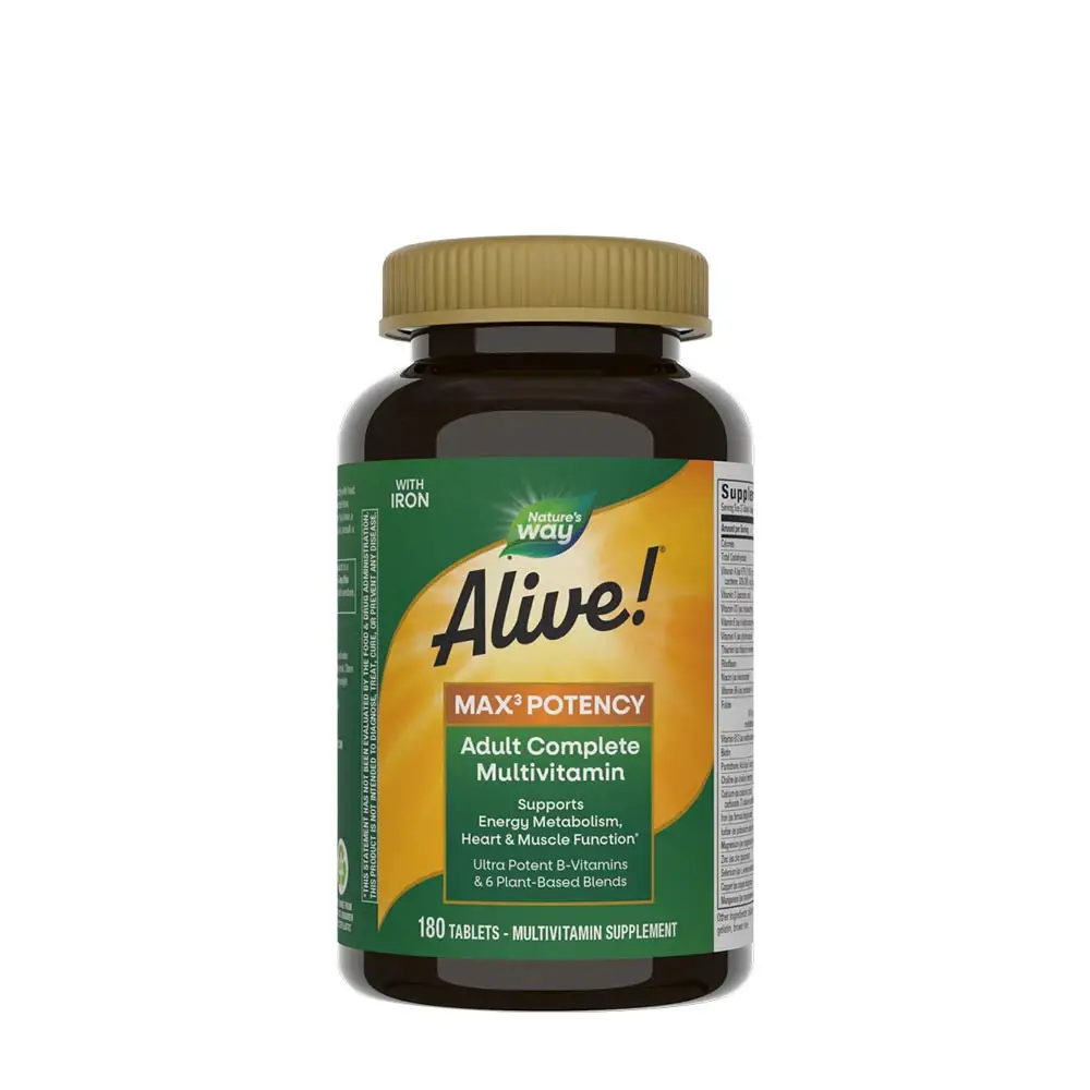 Natures Way Alive!® Max3 Potency Multivitamin (180 tabletter) – Nuvalia