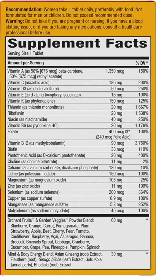 Natures Way Alive!® Women's 50+ Ultra Multivitamin (60 Tabletter) - Bild 2