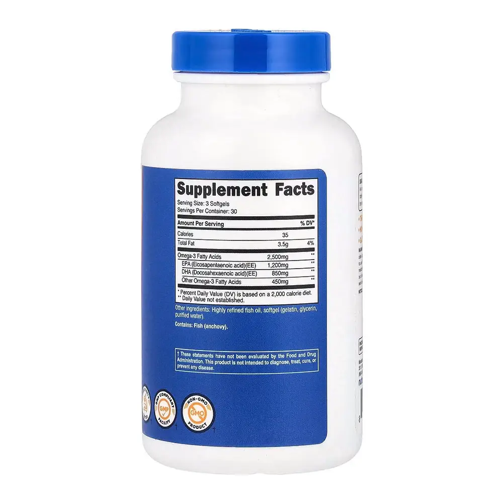 Nutricost Omega-3 2500 mg (90 mjukgelékapslar) - Bild 2