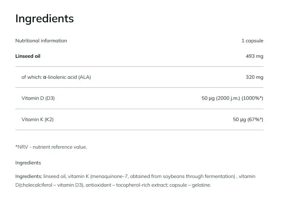 Olimp Labs Gold-Vit® D3+K2 2000 IU (30 kapslar) - Bild 2