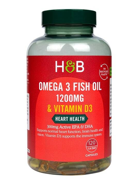 Omega-3-fiskolja 1200 mg & vitamin D3 – 120 kapslar – Nuvalia