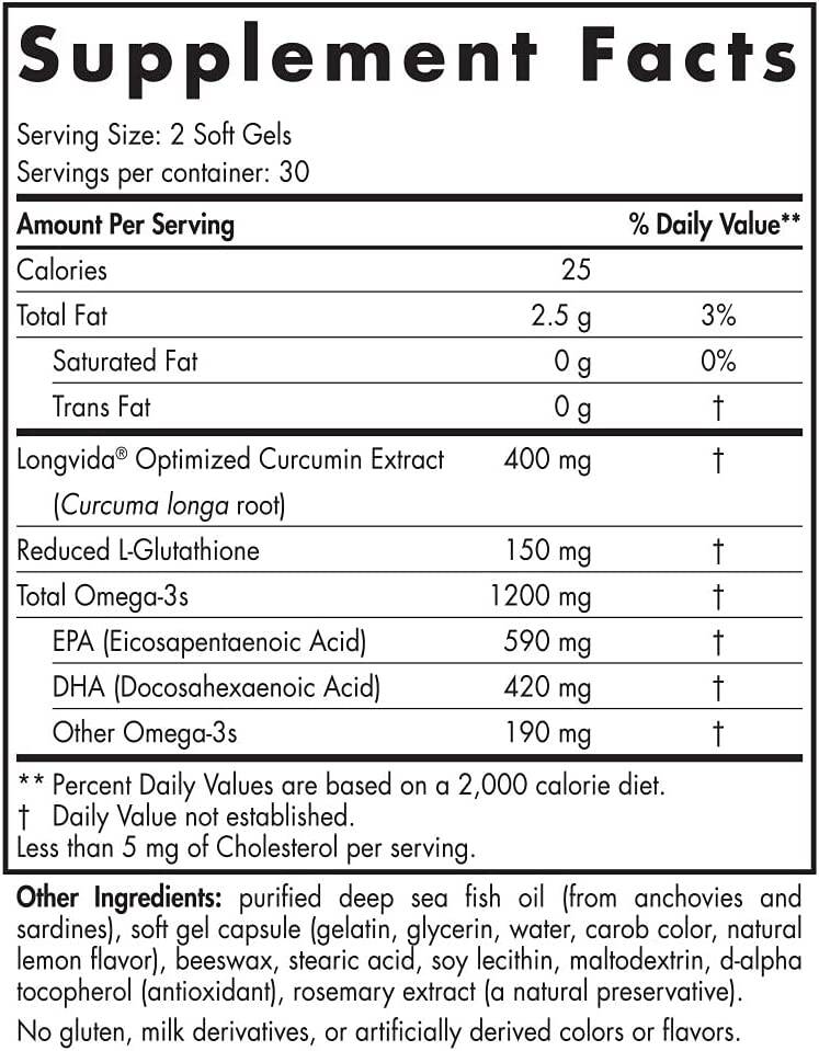 Omega Curcumin, 1200mg – 60 mjuka kapslar - Bild 3