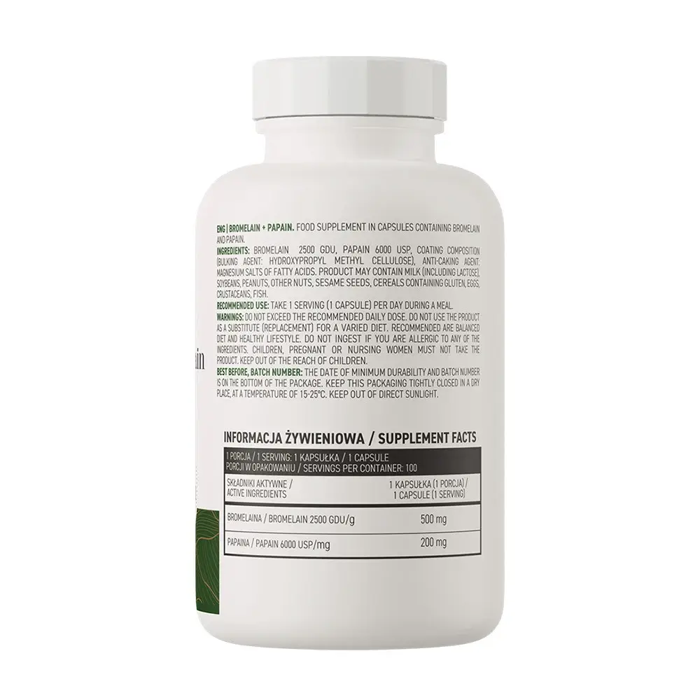 Ostrovit Bromelain + Papain 100% Vege (100 Kapslar) - Bild 2
