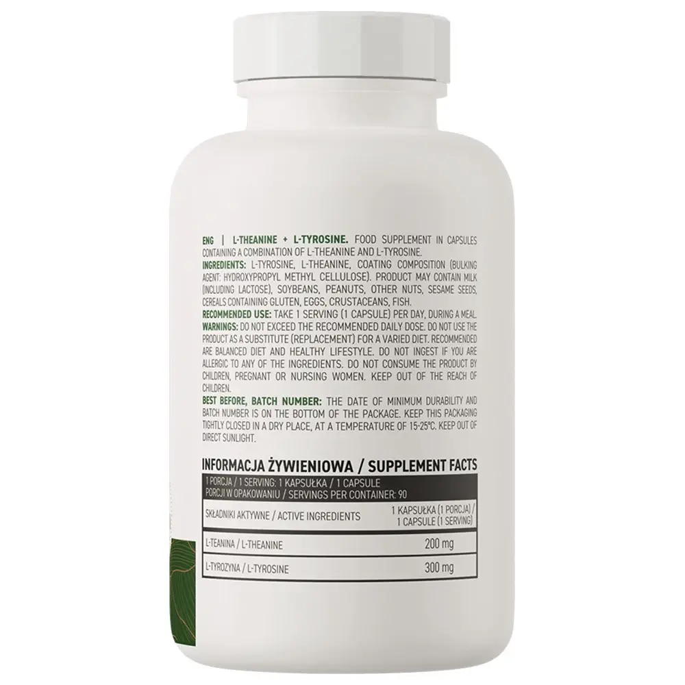 Ostrovit L-Theanine + L-Tyrosine VEGAN (90 kapslar) - Bild 2