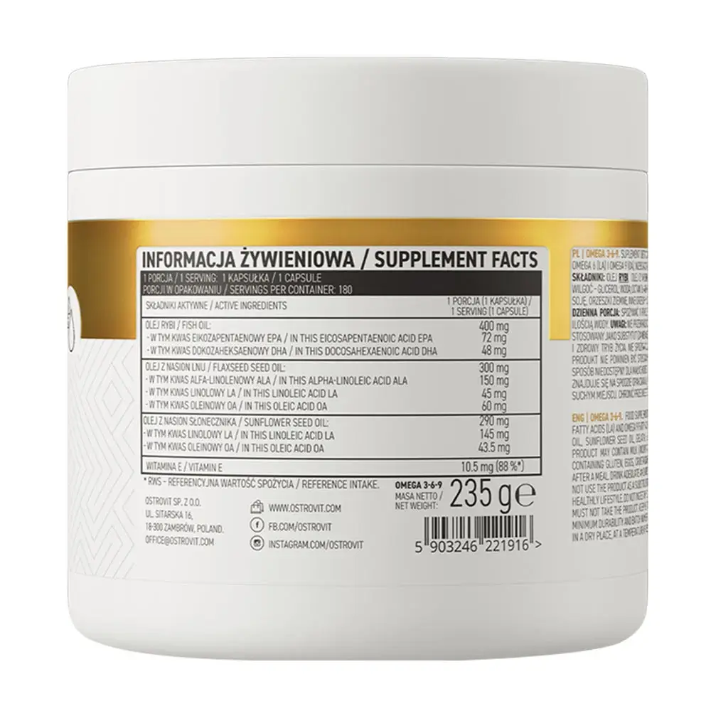 Ostrovit Omega 3-6-9 (180 kapslar) - Bild 2