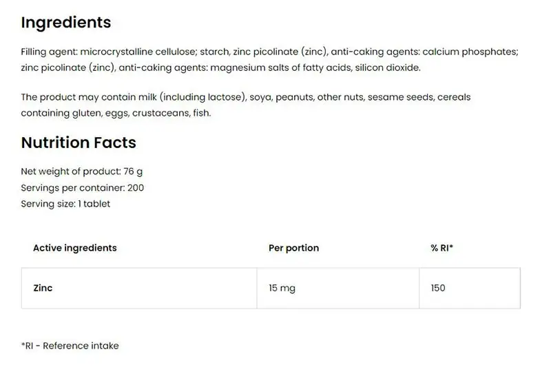 Ostrovit Zinc Picolinate LIMITED EDITION (200 Tabletter) - Bild 2