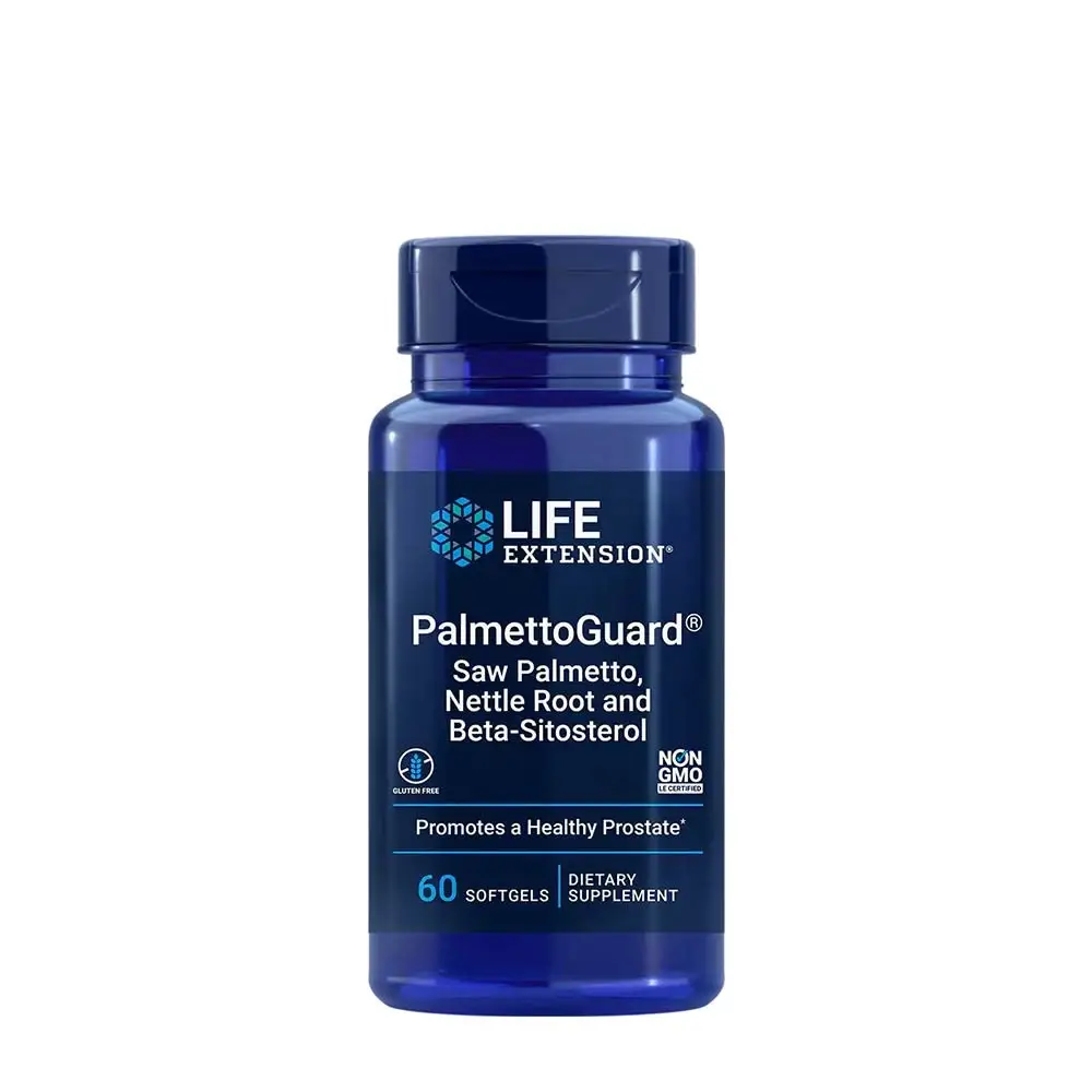 PalmettoGuard Sågpalmetto/nässlorot med beta-sitosterol – 60 mjuka kapslar – Nuvalia