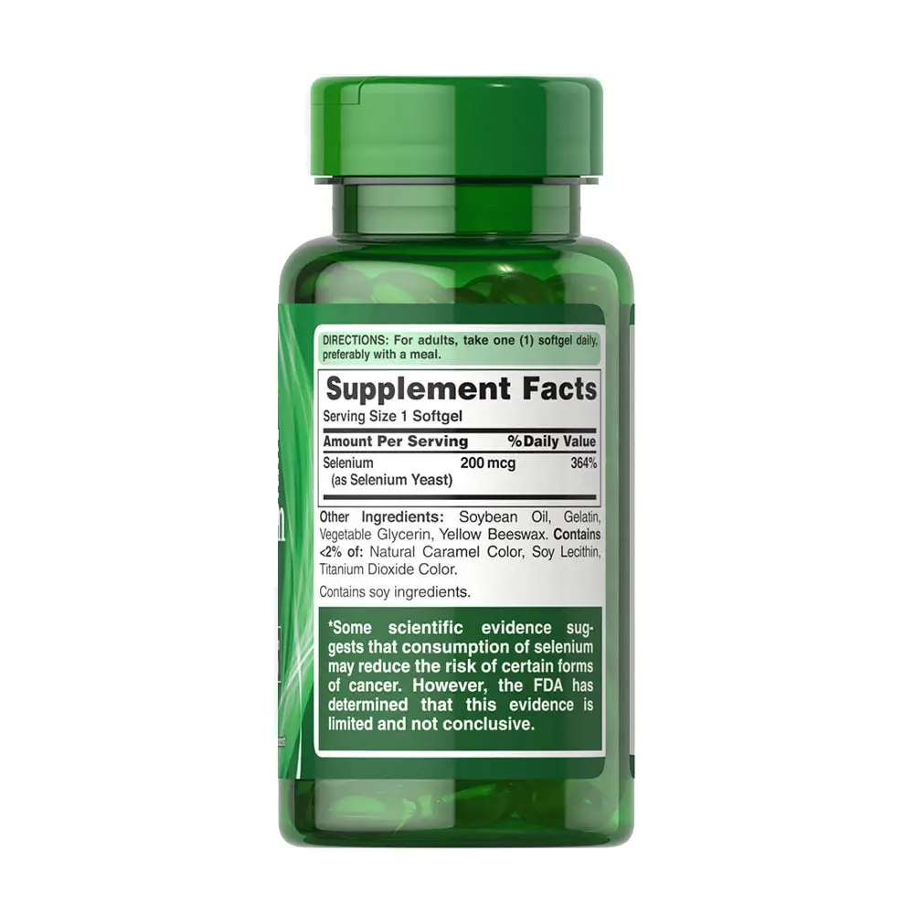 Puritan's Pride Absorbable Selenium 200 mcg (100 mjukkapsel) - Bild 2