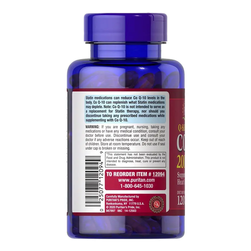 Puritan's Pride CO Q-10 200 mg (120 mjuka kapslar) - Bild 5