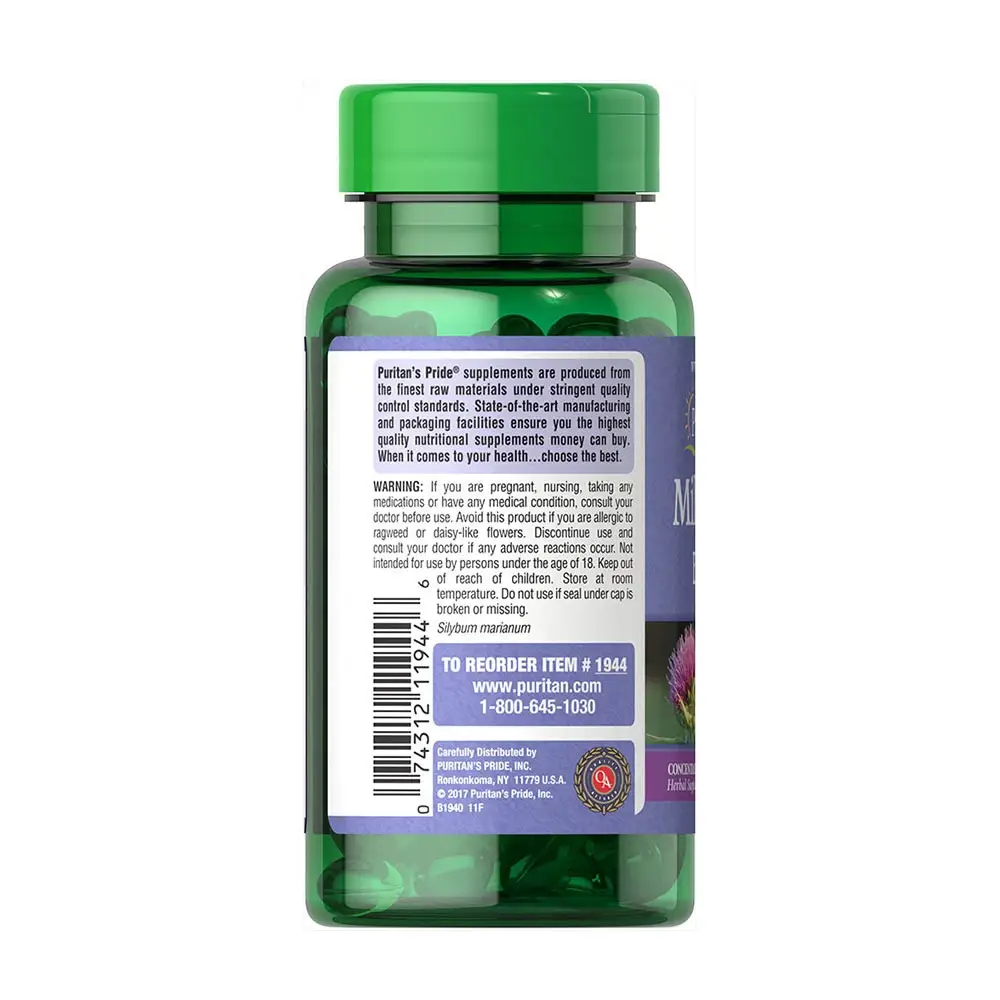 Puritan's Pride Milk Thistle 4:1 Extract 1000 mg (Silymarin) (90 Softgels) - Bild 5