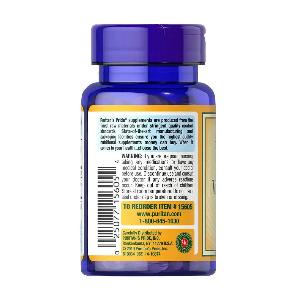Puritan's Pride Vitamin D3 1000 IU (100 Mjukgeler) - Bild 7