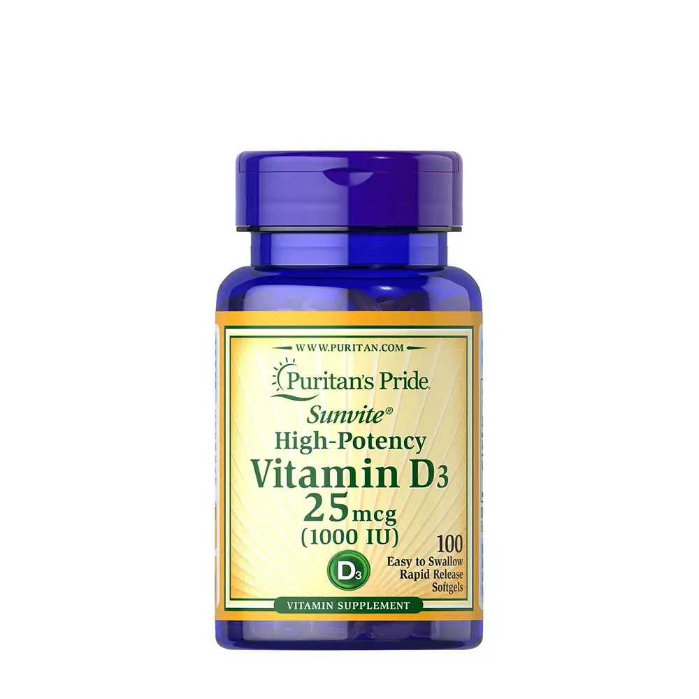 Puritan's Pride Vitamin D3 1000 IE (100 mjuka kapslar) – Nuvalia