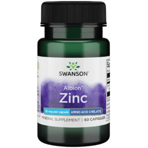 SWANSON Albion Zinkkelat 15 mg 60 kapslar