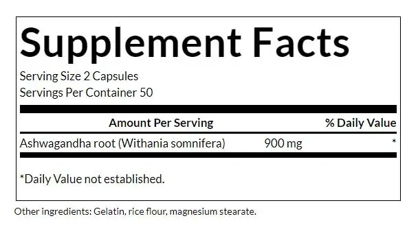 SWANSON Ashwagandha 450mg 100 kapslar - Bild 6