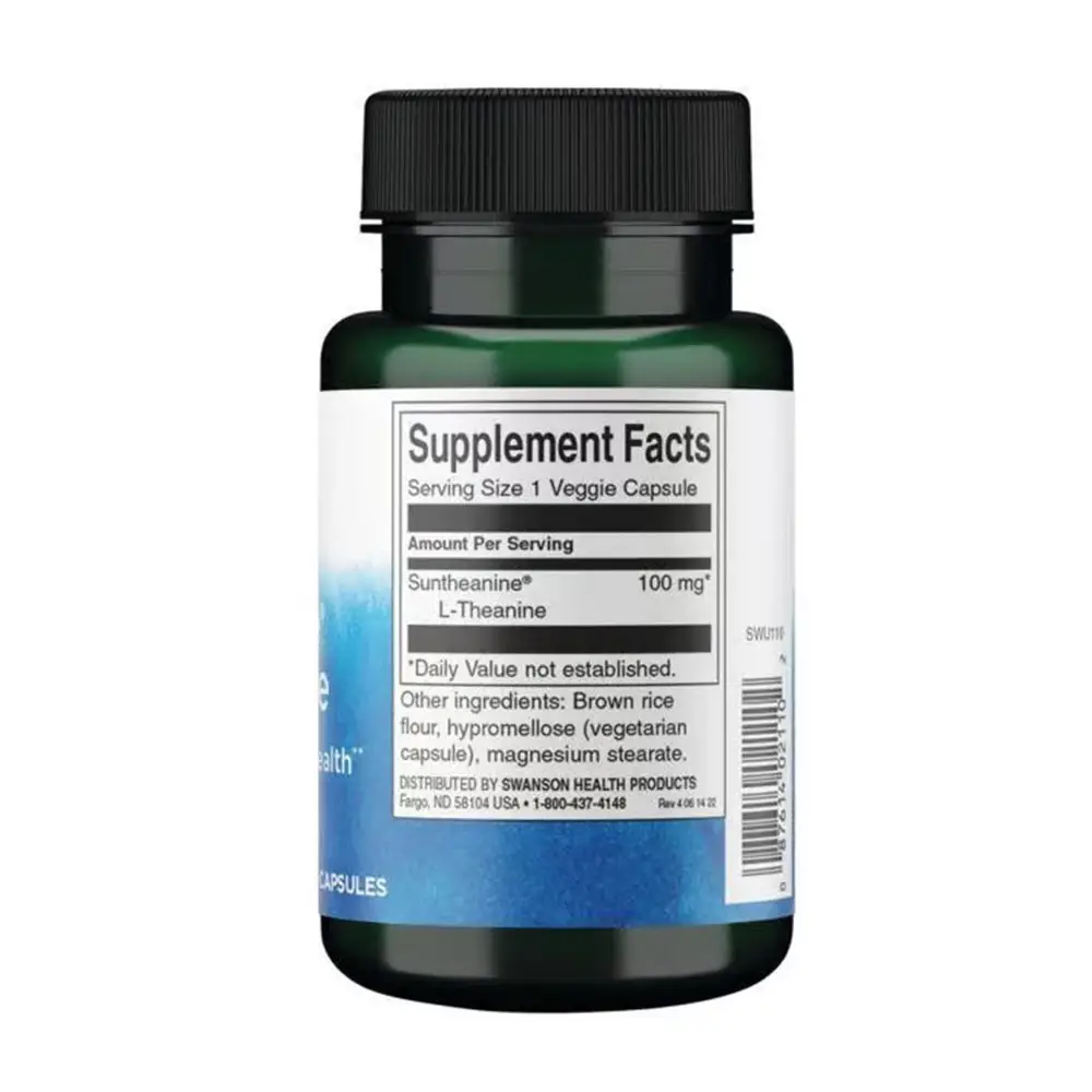 SWANSON L-Theanine 100mg - 60 Veggie Capsules - Bild 3