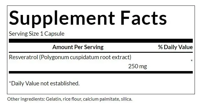 SWANSON Resveratrol 250mg - 30 kapslar - Bild 3