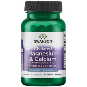 SWANSON Albion – Magnesium- och kalciumkelat med D-3 och K-2