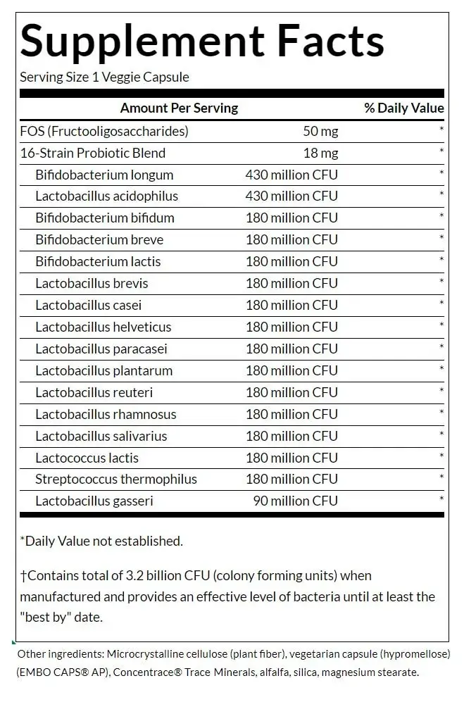SWANSON Ultimate 16 Strain Formula - 60 veganska växtbaserade kapslar - Bild 2