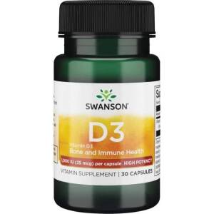 SWANSON Vitamin D-3 1000 IE 30 kapslar – Nuvalia
