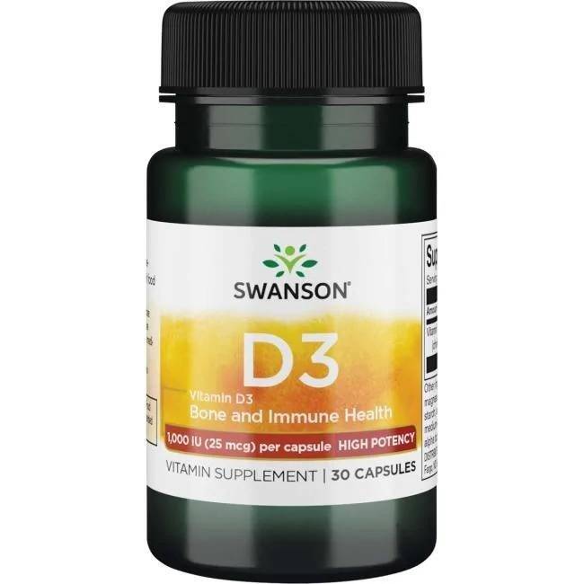 SWANSON Vitamin D-3 1000 IE 30 kapslar – Nuvalia