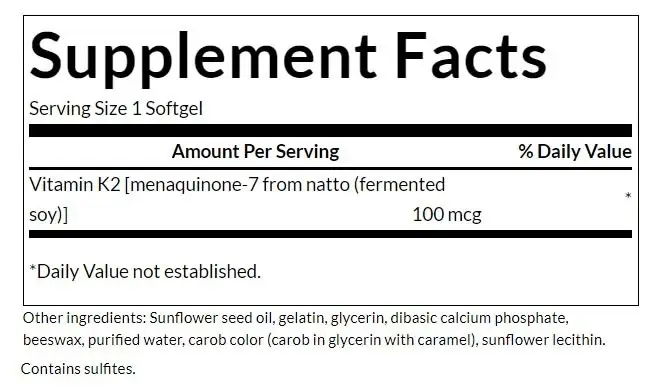 SWANSON Vitamin K2 naturell 100mcg - 30 kapslar - Bild 6
