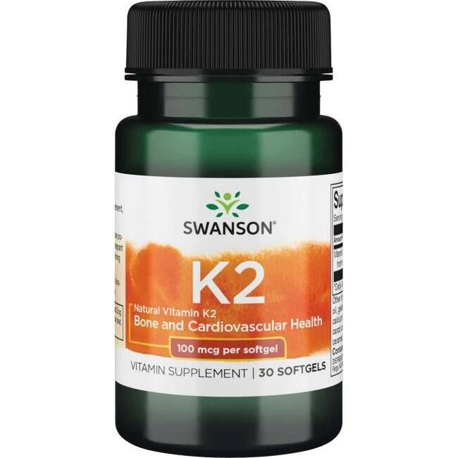 SWANSON Naturligt vitamin K2 100 mcg, 30 kapslar – Nuvalia