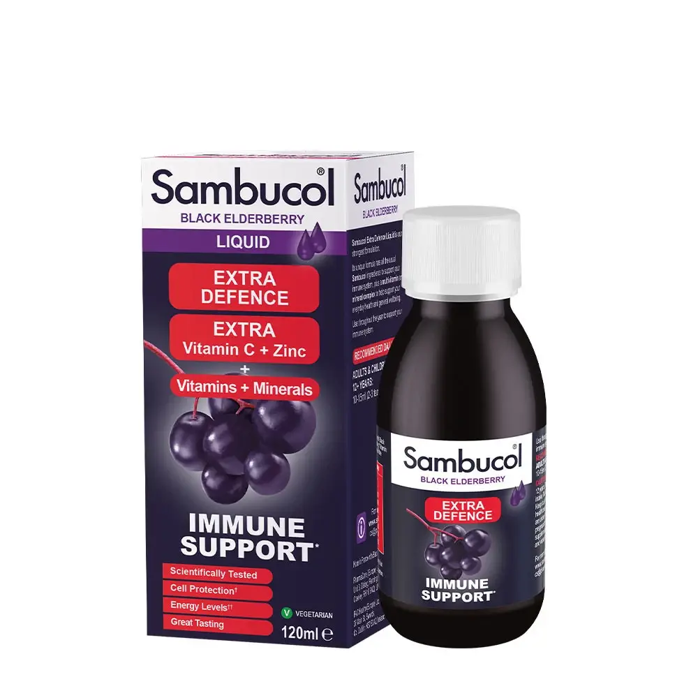 Sambucol Extra Defence, flytande (120 ml) – Nuvalia